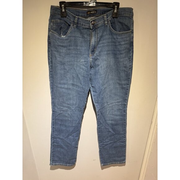 Lee Jeans Women Size 14 Denim Blue Relaxed Fit Straight Leg Mid Rise - Picture 4 of 6